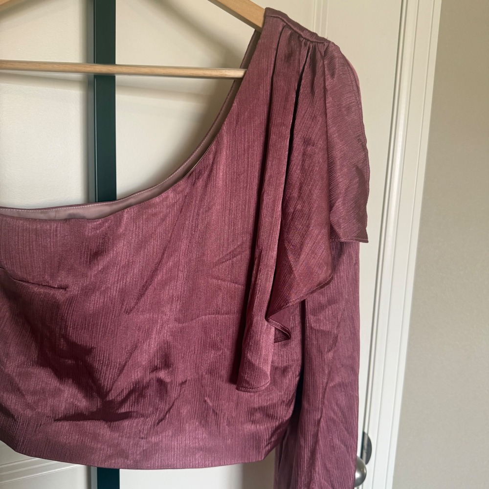 Lovers + Friends REVOLVE Park Mauve Pink One-Shoulder Blouse Women's Small - Picture 3 of 8